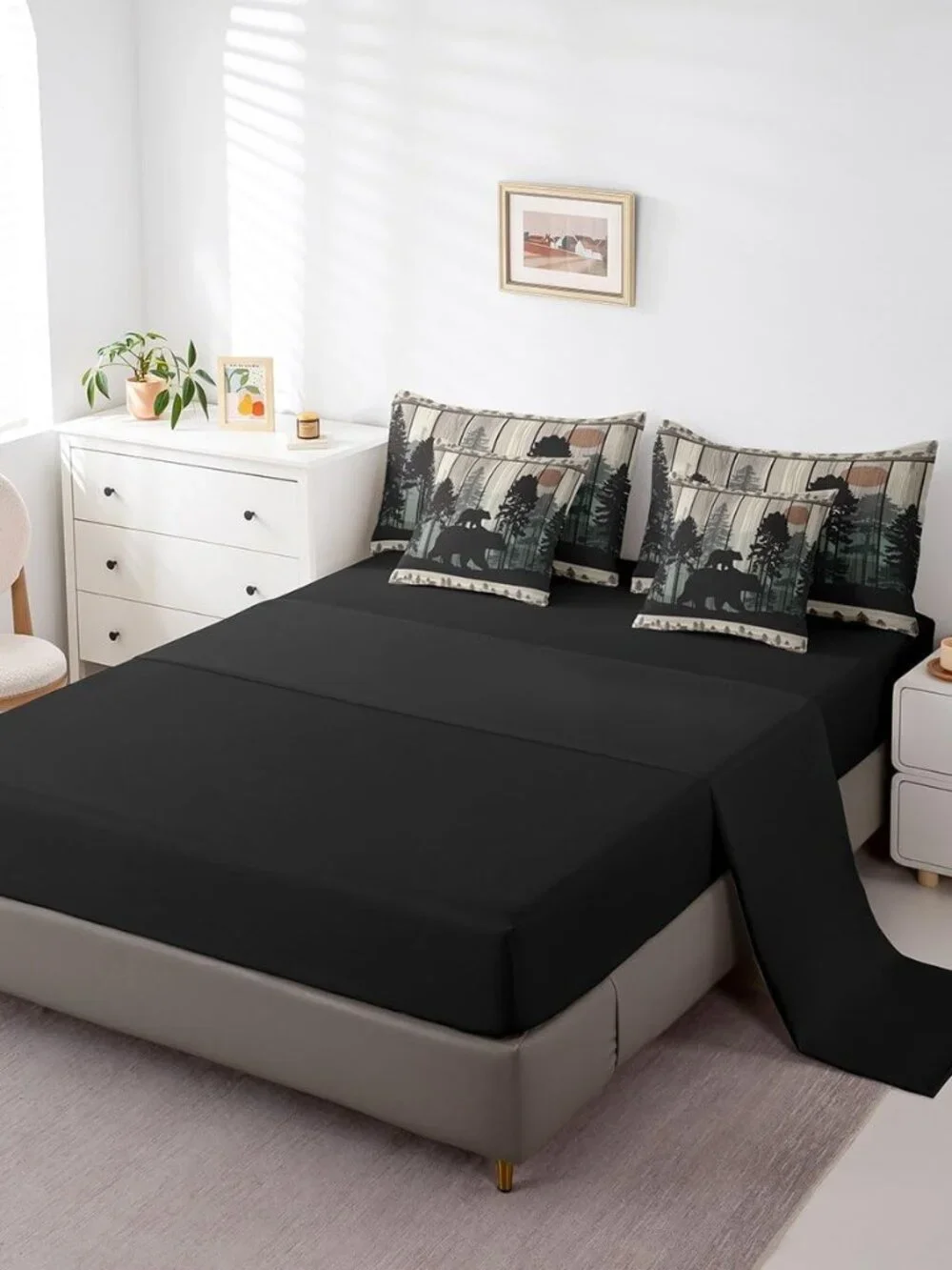 Western Farmhouse 7 Piece Bedding Set Queen Size Cabin Lodge Comforter Set with